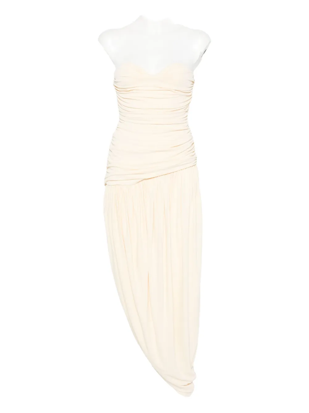 Magda Butrym Draped Open-leg Dress In Brown