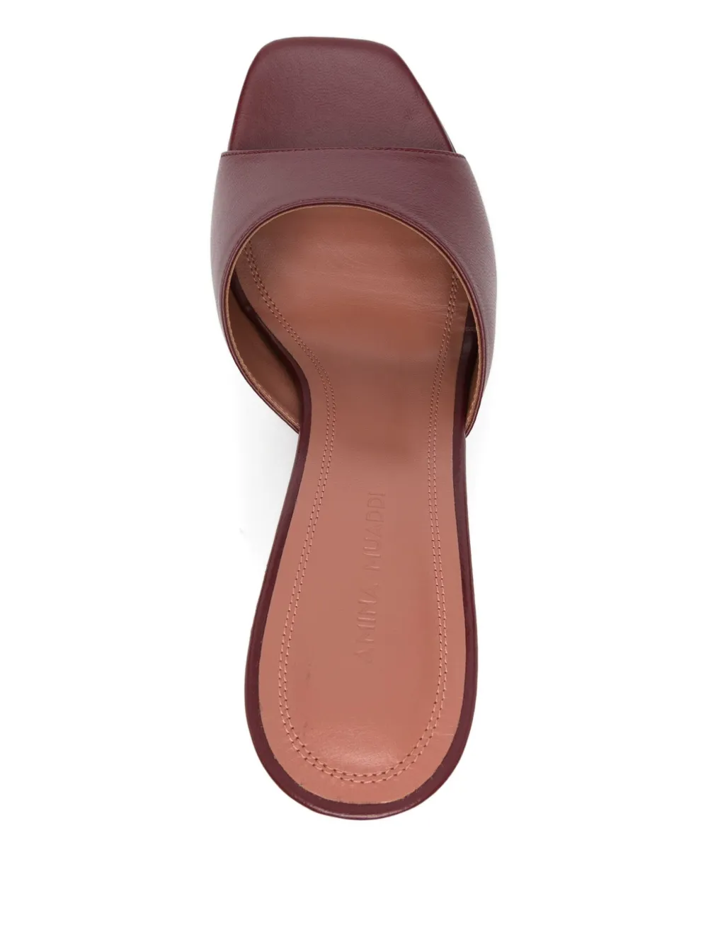 Amina Muaddi 95m Lupita Square-toe Sandals In Burgundy