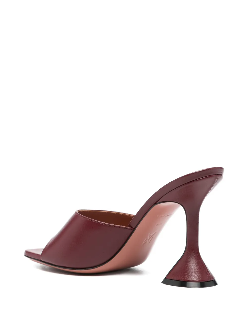 Amina Muaddi 95m Lupita Square-toe Sandals In Burgundy