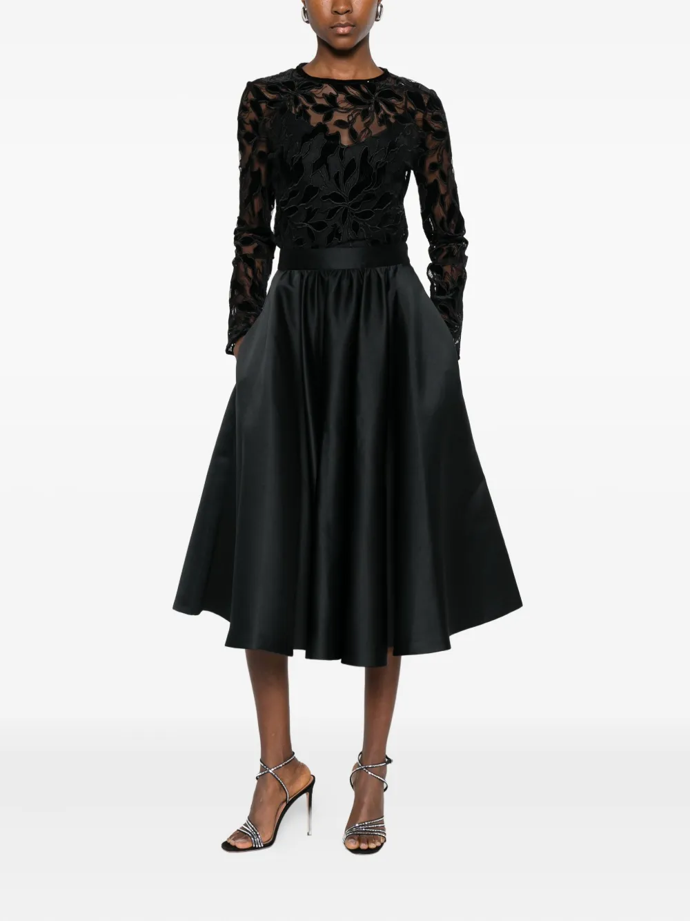 Max Mara A-line Gathered Skirt In Black