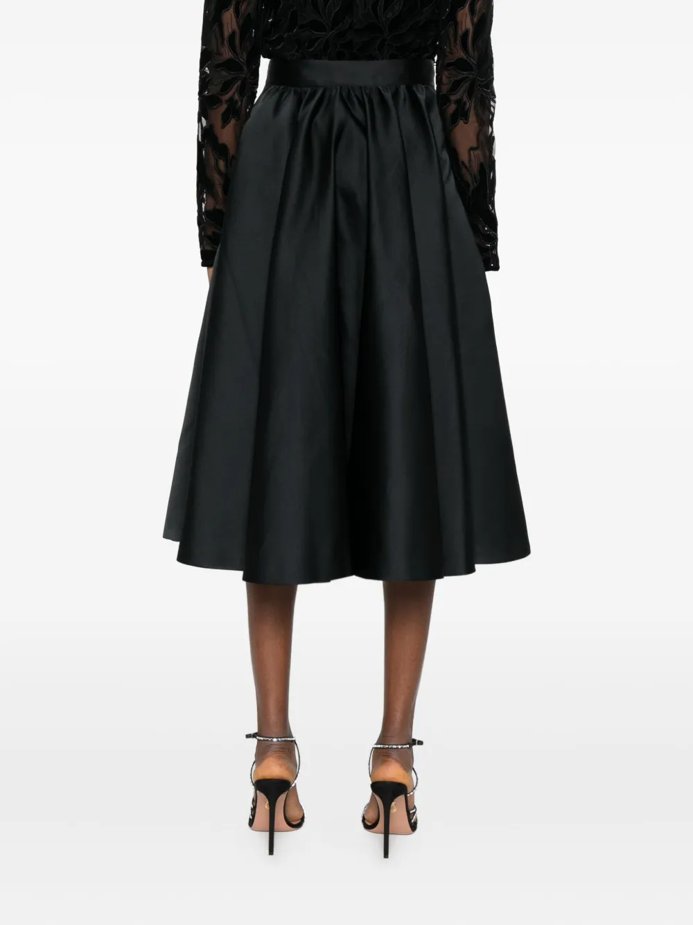 Max Mara A-line Gathered Skirt In Black