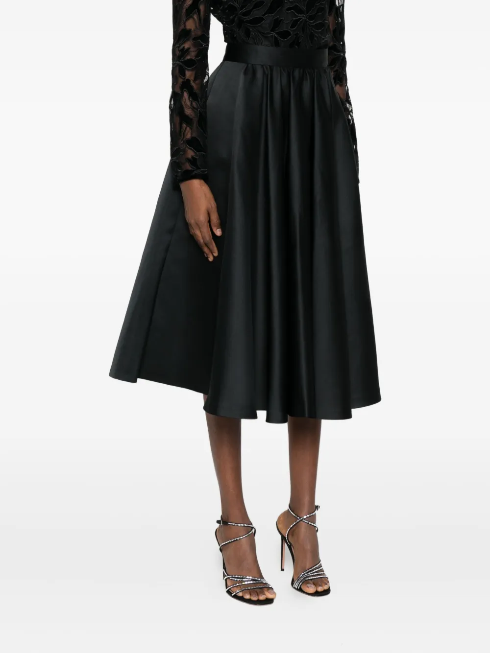 Max Mara A-line Gathered Skirt In Black