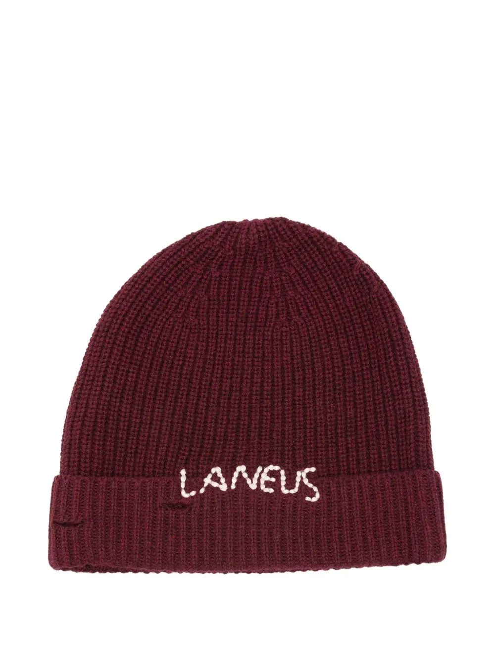 Laneus Kids' Logo-embroidered Beanie In Burgundy