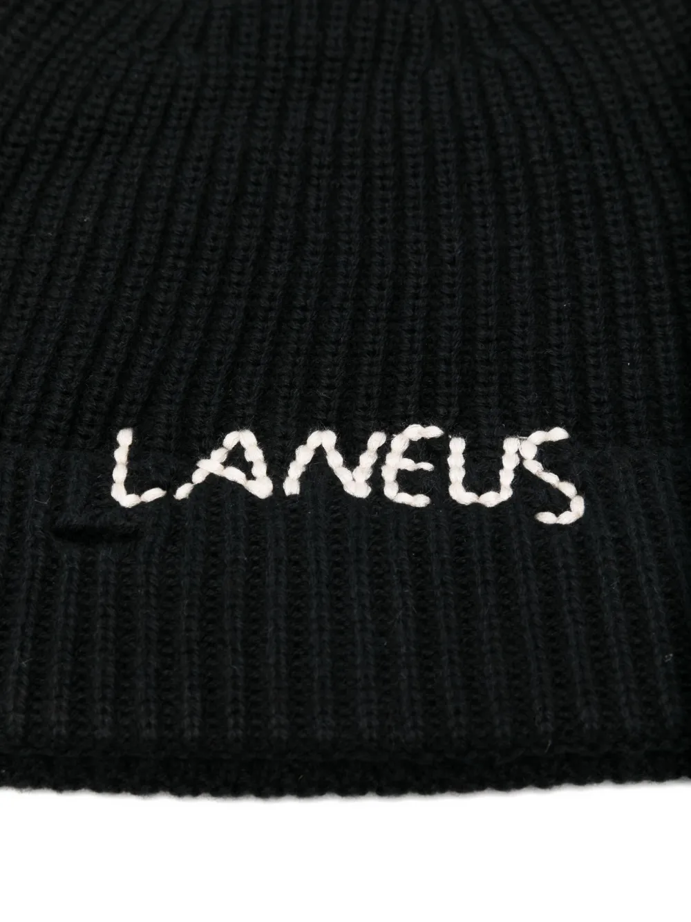 Laneus Logo-embroidered Beanie In Black