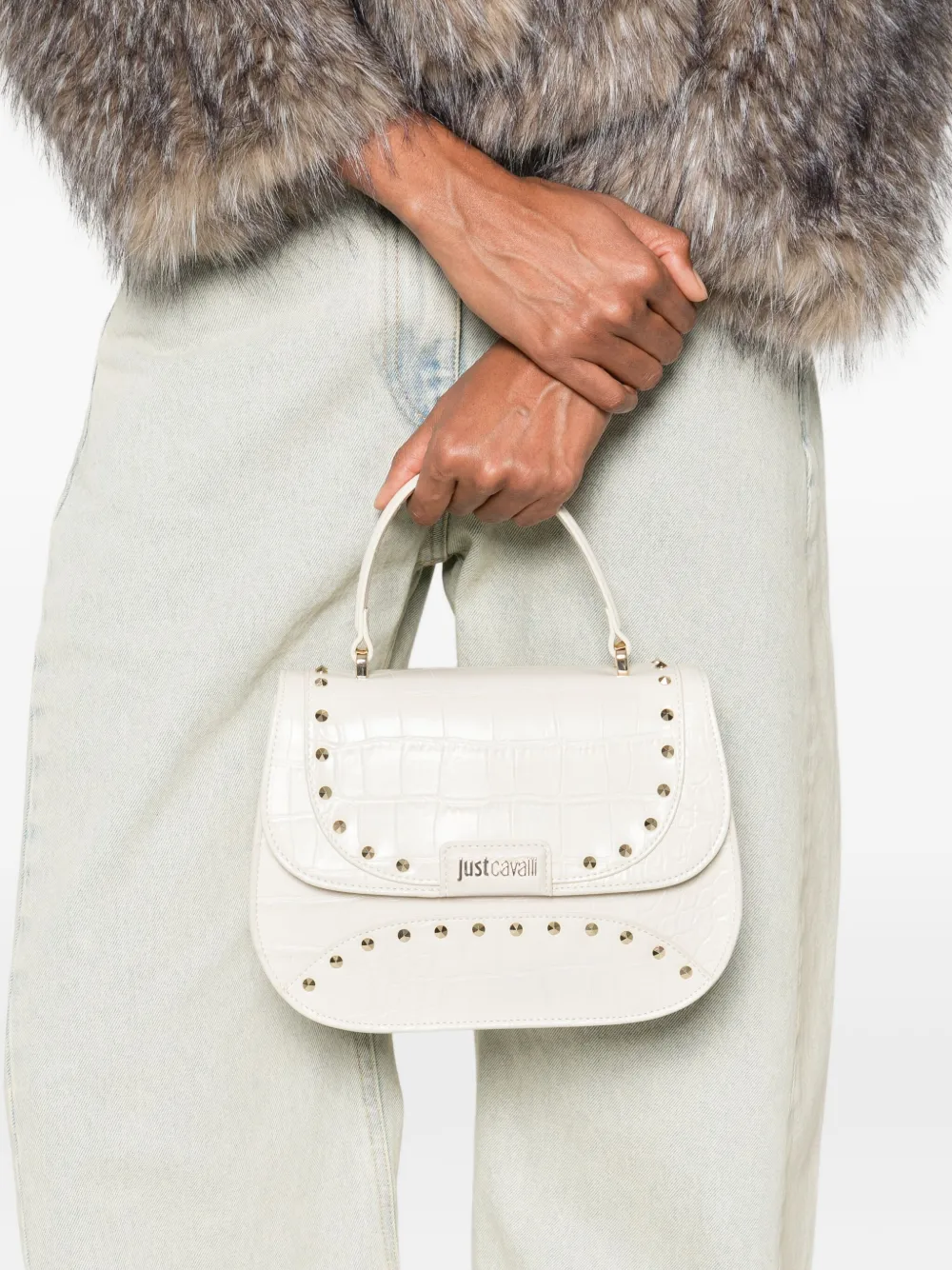 Just Cavalli studded tote bag - Wit