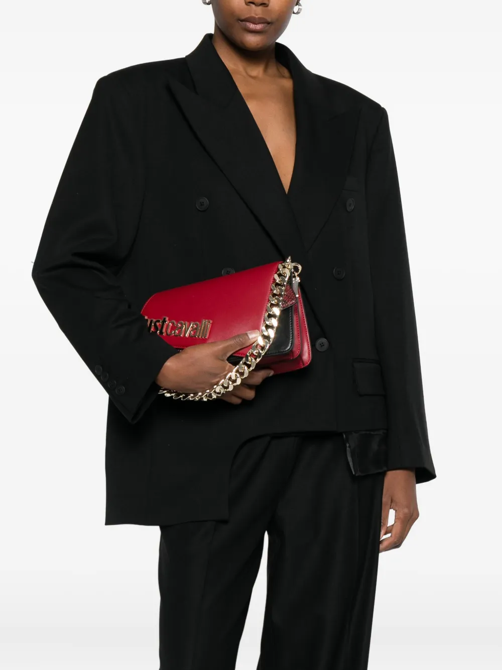 Just Cavalli logo-lettering shoulder bag - Rood