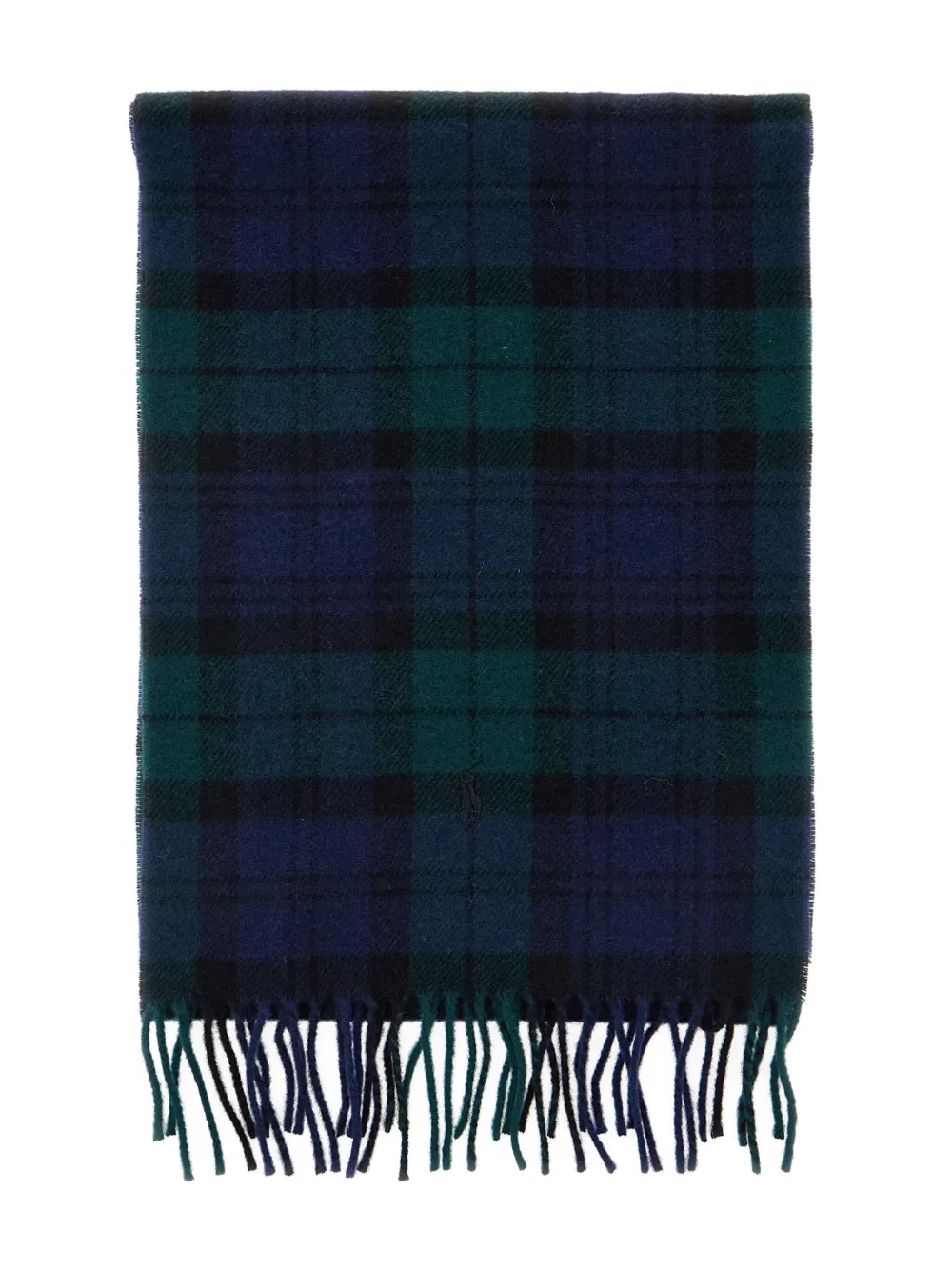 Polo Ralph Lauren embroidered-logo check-pattern scarf | Green | Image 1