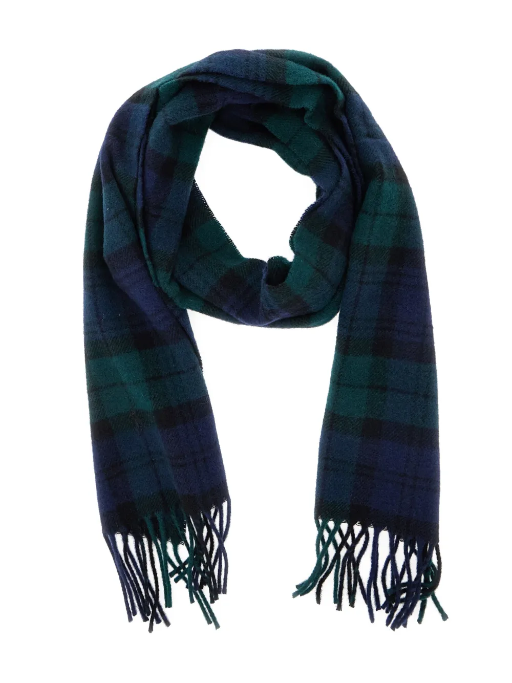Polo Ralph Lauren embroidered-logo check-pattern scarf - Groen