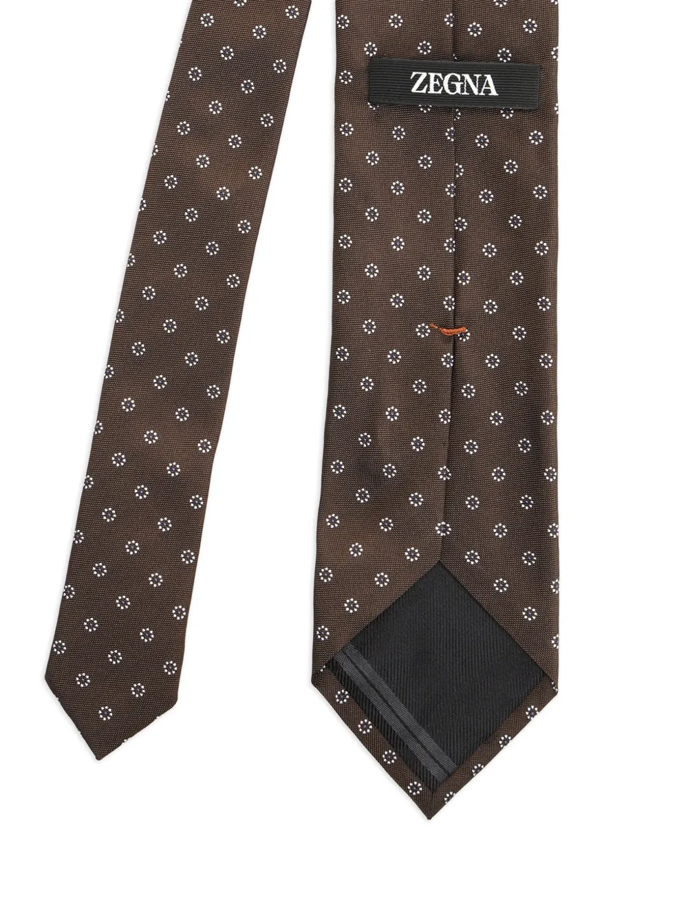 Zegna Stropdas met bloemenprint - Bruin