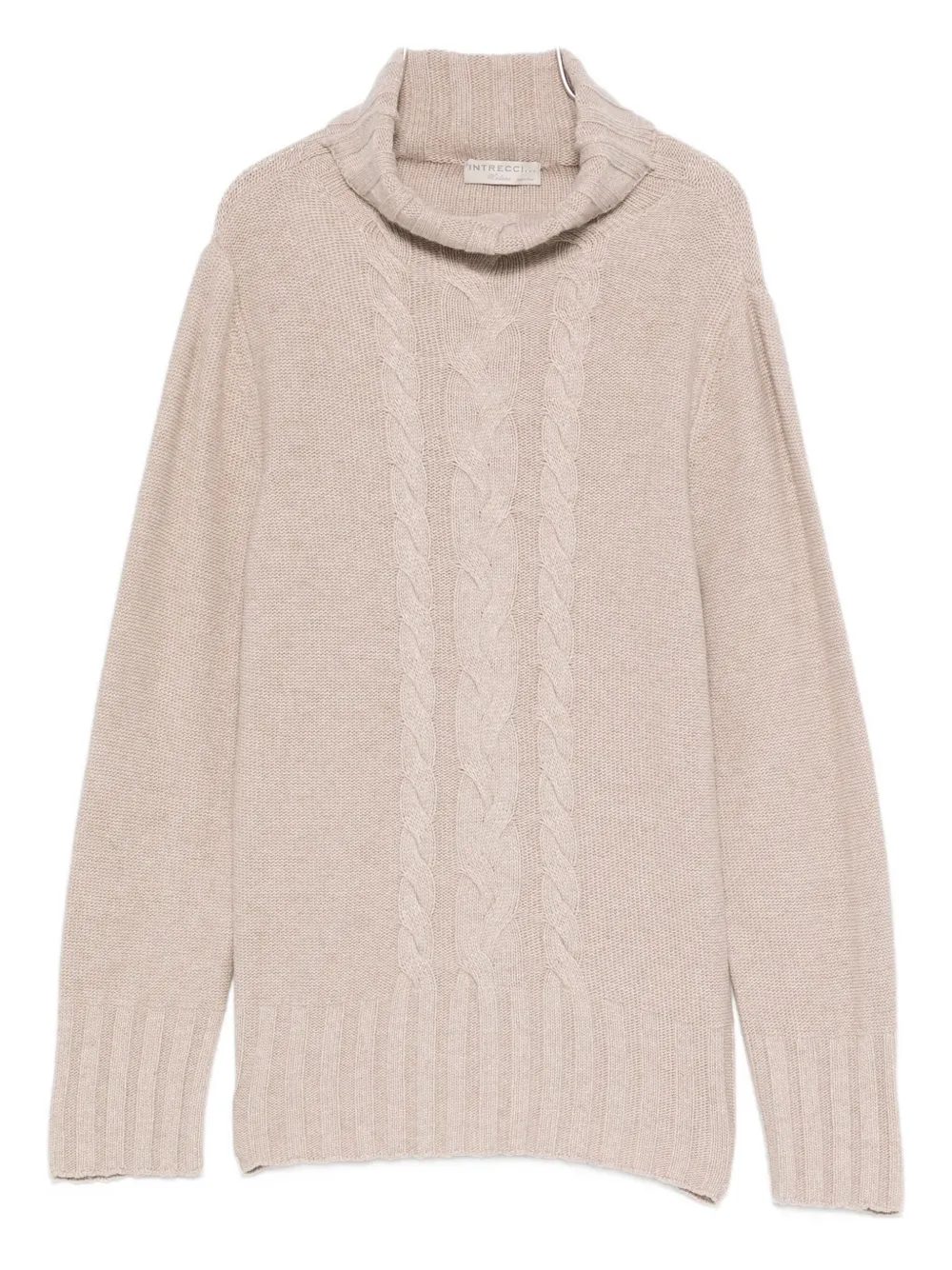 Intrecci Cable-knit Roll-neck Sweater In Neutral