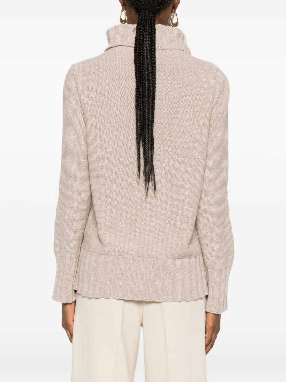 Intrecci Cable-knit Roll-neck Sweater In Neutral