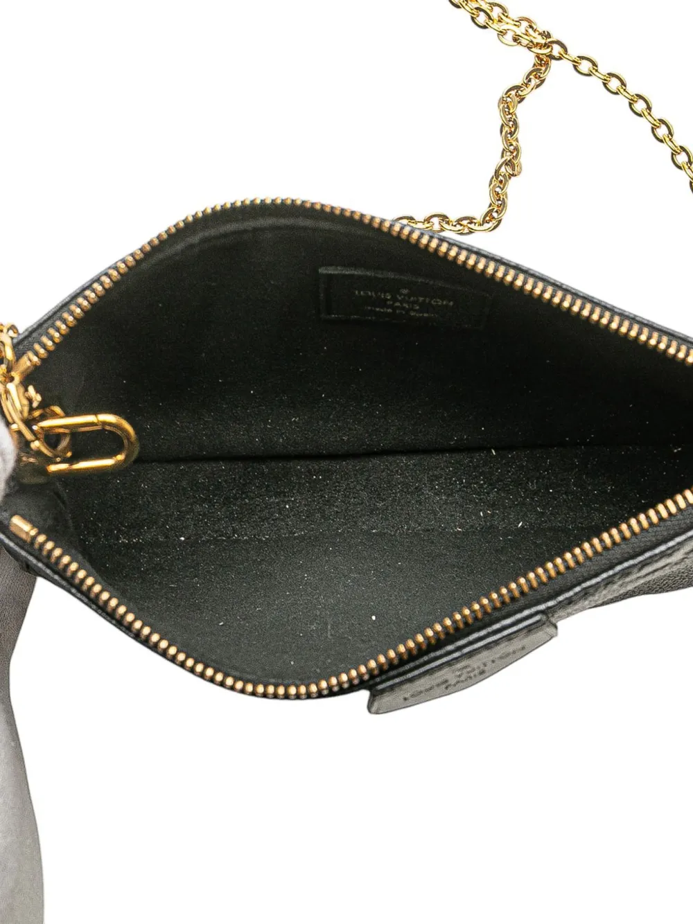Pre-owned Louis Vuitton 2019-2025 Monogram Giant Empreinte Multi Pochette Accessoires Pouch Crossbody Bag In Black