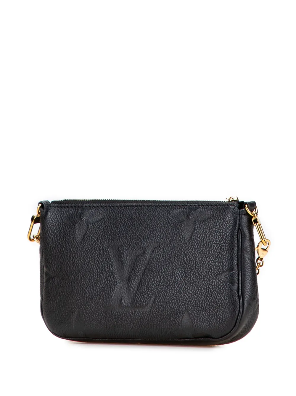 Pre-owned Louis Vuitton 2019-2025 Monogram Giant Empreinte Multi Pochette Accessoires Pouch Crossbody Bag In Black