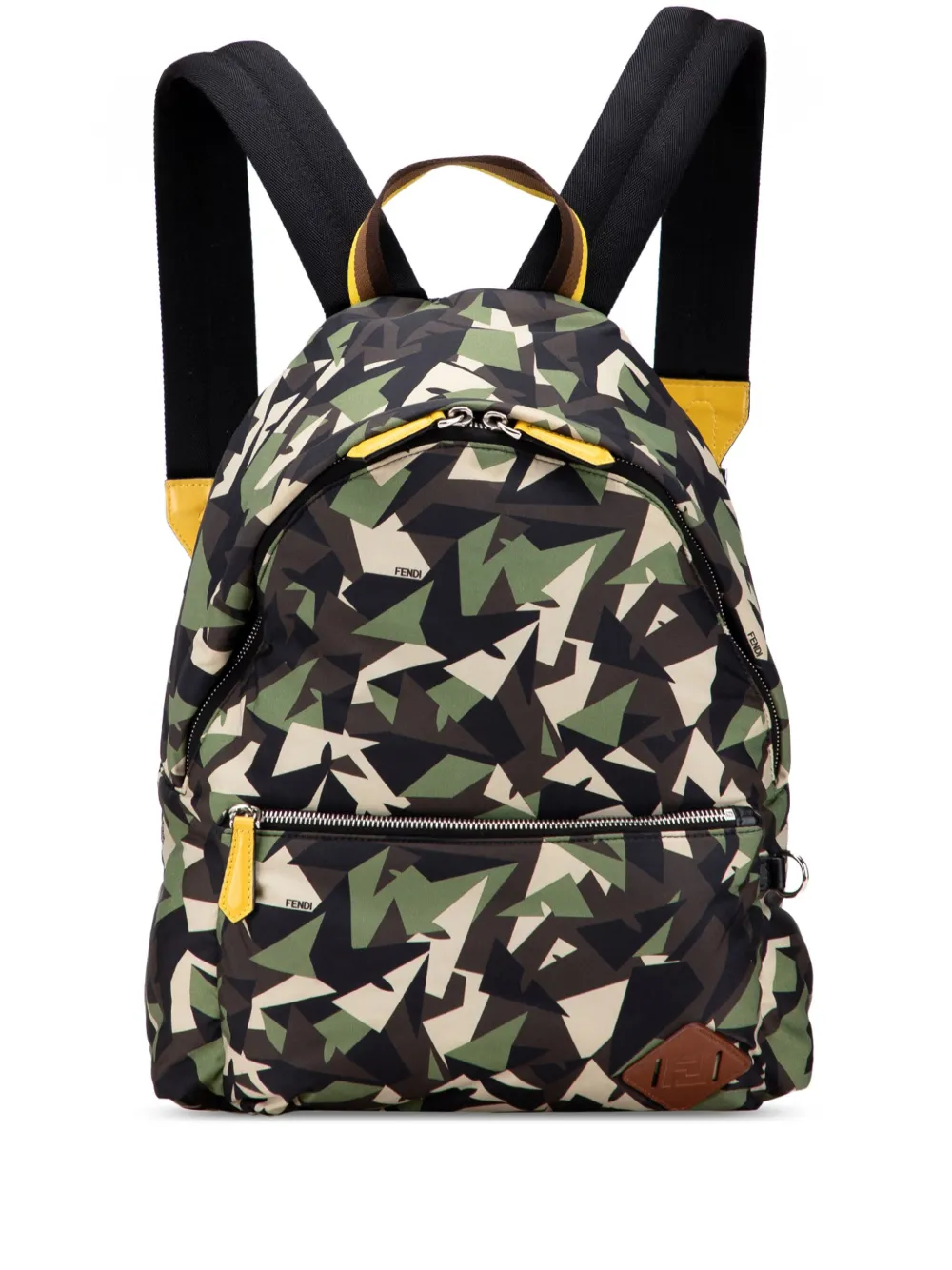 Fendi Pre-Owned 2010-2025 Camouflage Print Nylon Bugs backpack | Black | Image 1
