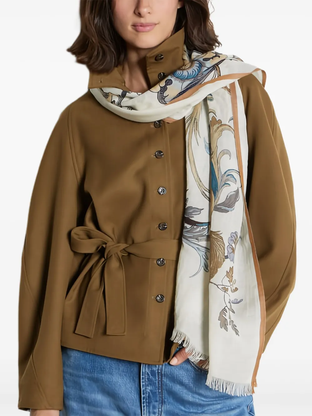 Inoui Editions Rococo Printed Scarf In White