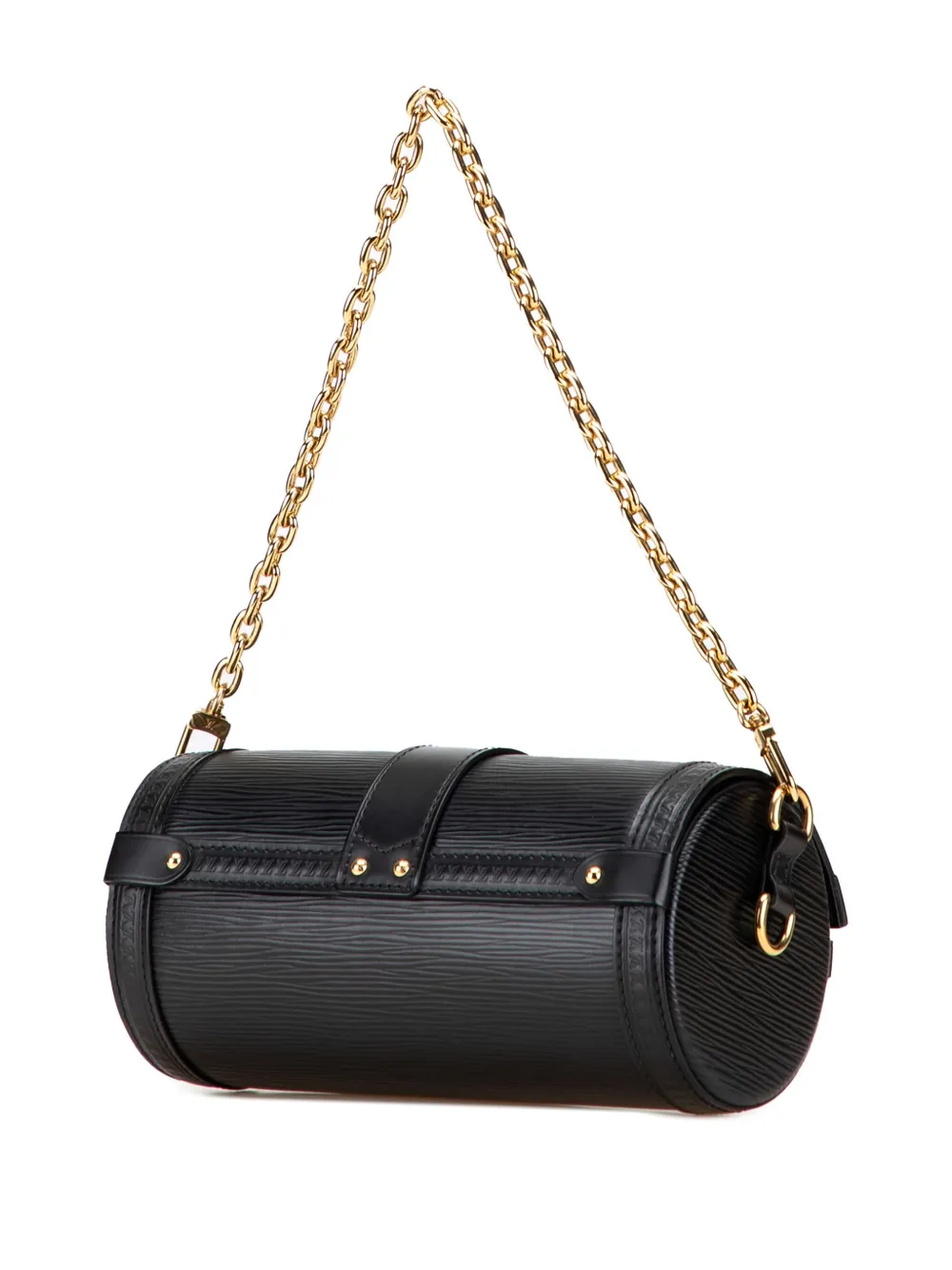 Pre-owned Louis Vuitton 2021-2025 Epi Papillon Trunk Satchel In Black