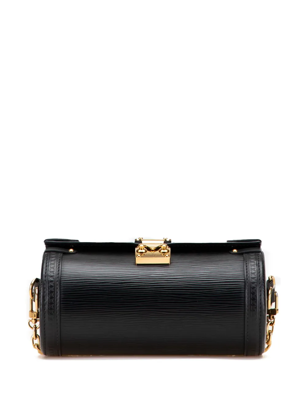 Pre-owned Louis Vuitton 2021-2025 Epi Papillon Trunk Satchel In Black