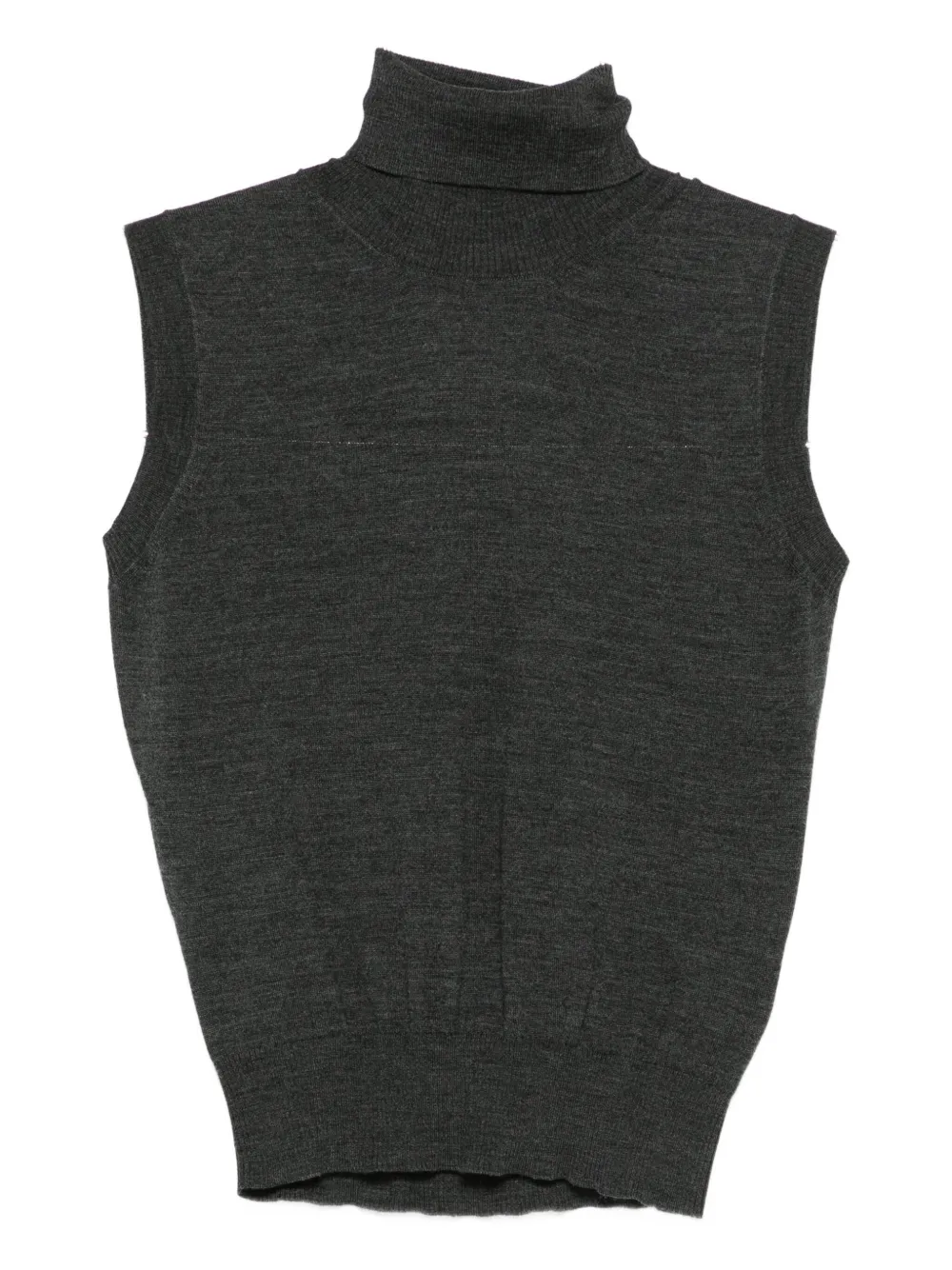 Goes Botanical Roll-neck Sleeveless Top In Gray