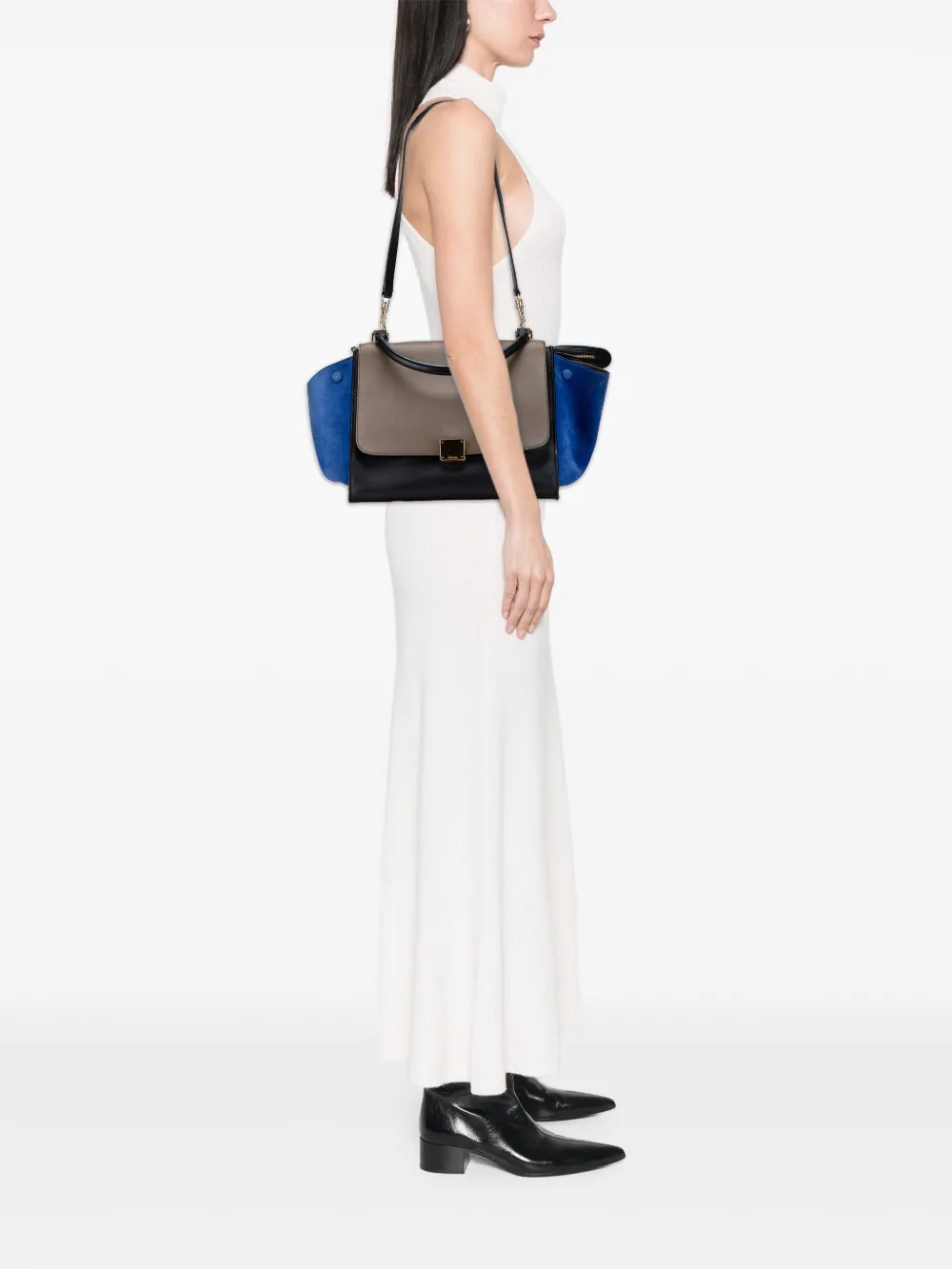 Celine Pre-Owned 2012 Medium Tricolor Leather Trapeze satchel | Pre-Owned | Image 2