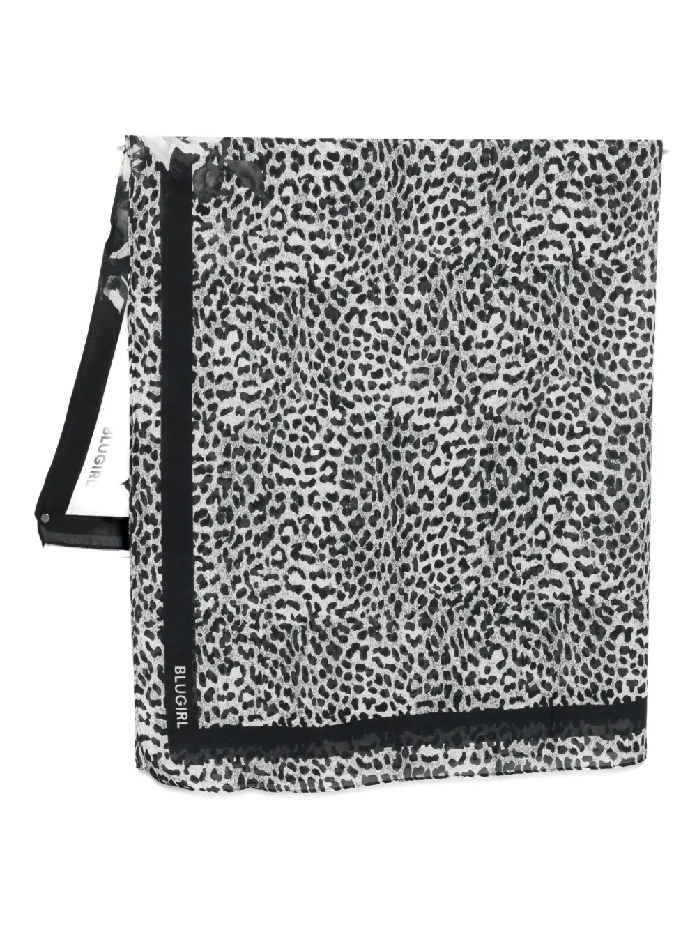 Blugirl Animal-print Scarf In Gray