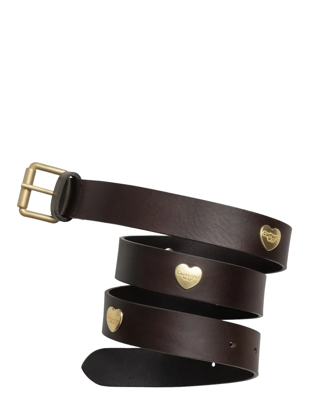 Carhartt WIP Tylor heart-plaque leather belt - Bruin