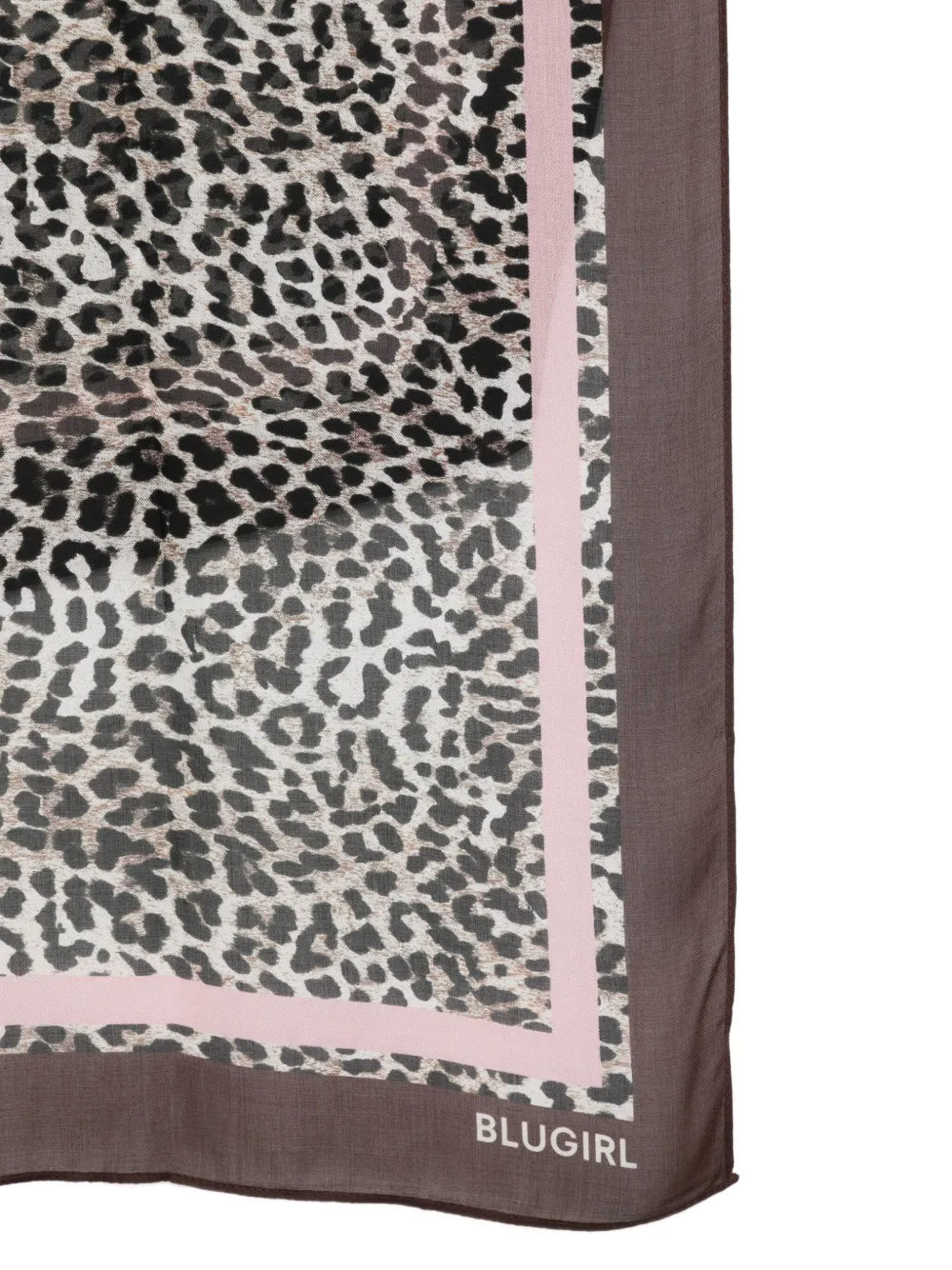 Blugirl Sjaal met bloemen en dierenprint Bruin