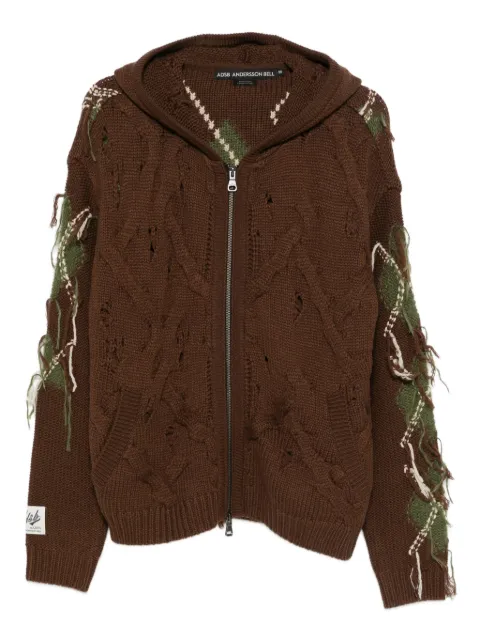 Andersson Bell cable-knit fringed hoodie