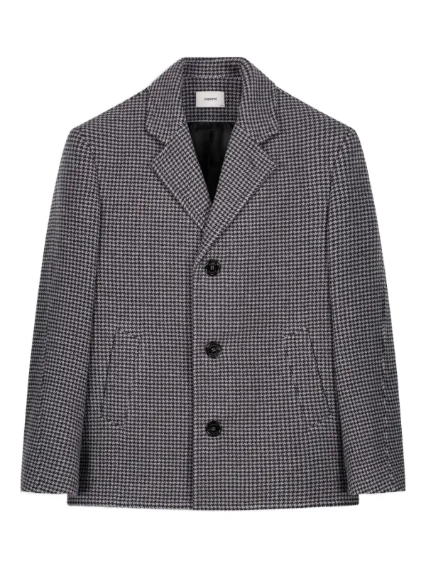 Coperni Houndstooth-pattern Notched-lapels Coat in Grey