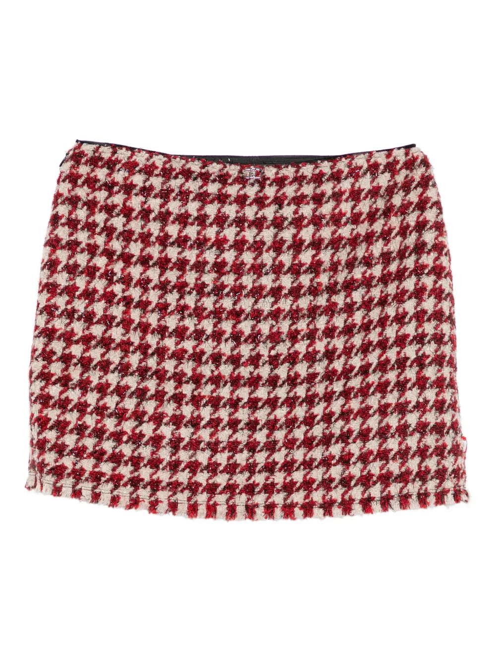LIU JO houndstooth straight skirt - Beige