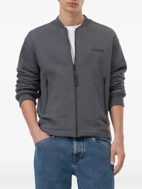 Closed zip-front cotton sweater