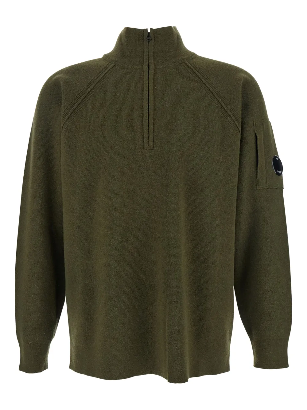 C.P. Company half-zip lens-plaque sweater - グリーン C.P. Company half-zip lens-plaque sweater - グリーン