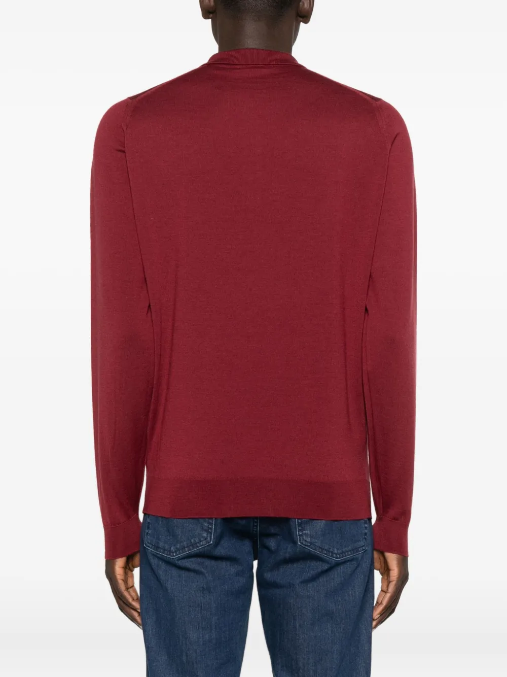John Smedley Buttoned Polo Shirt In Red