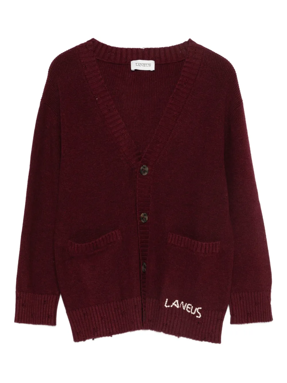 Laneus ribbed cardigan - Rosso