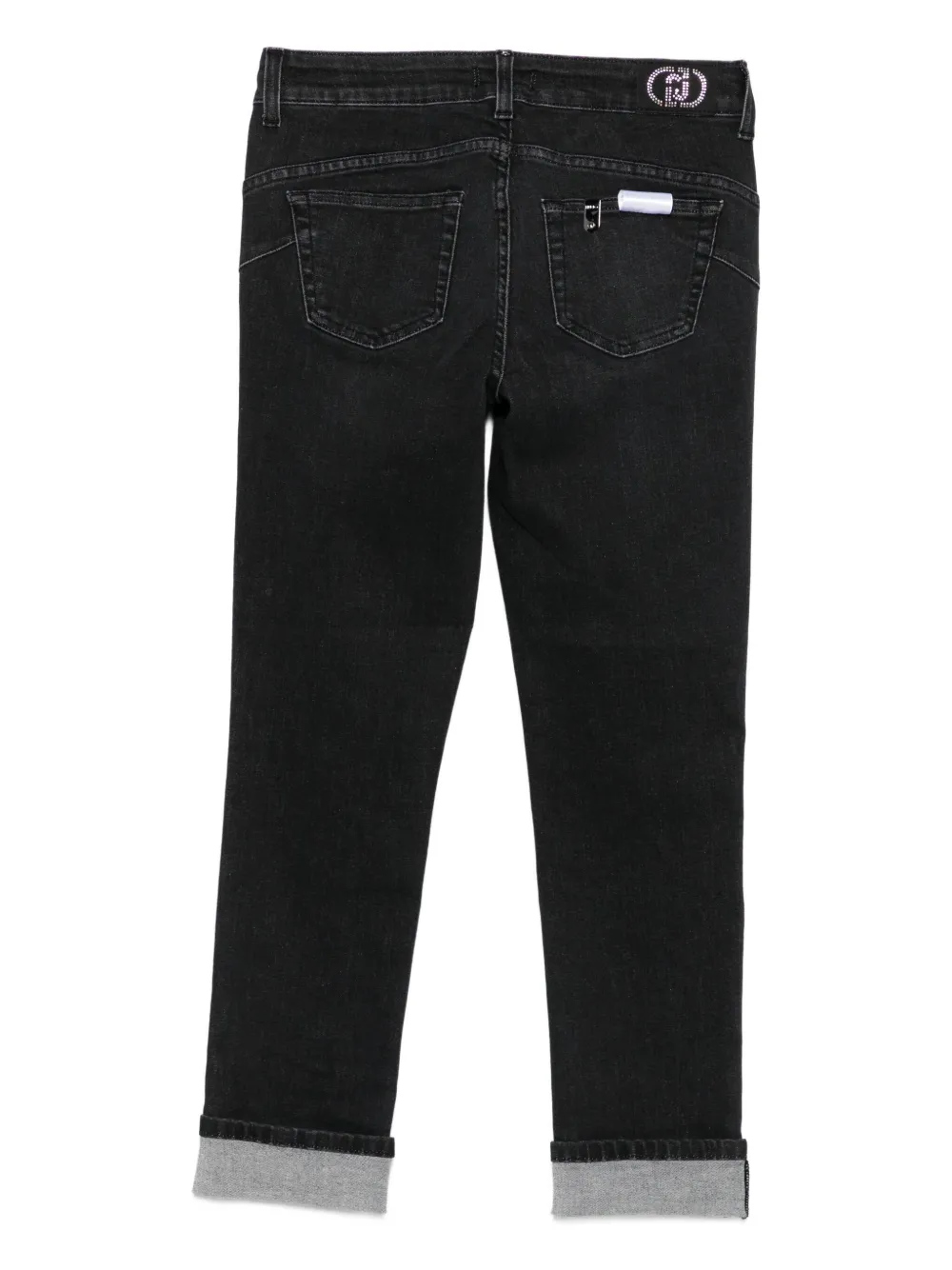 LIU JO rhinestone-embellished straight-leg jeans - Zwart