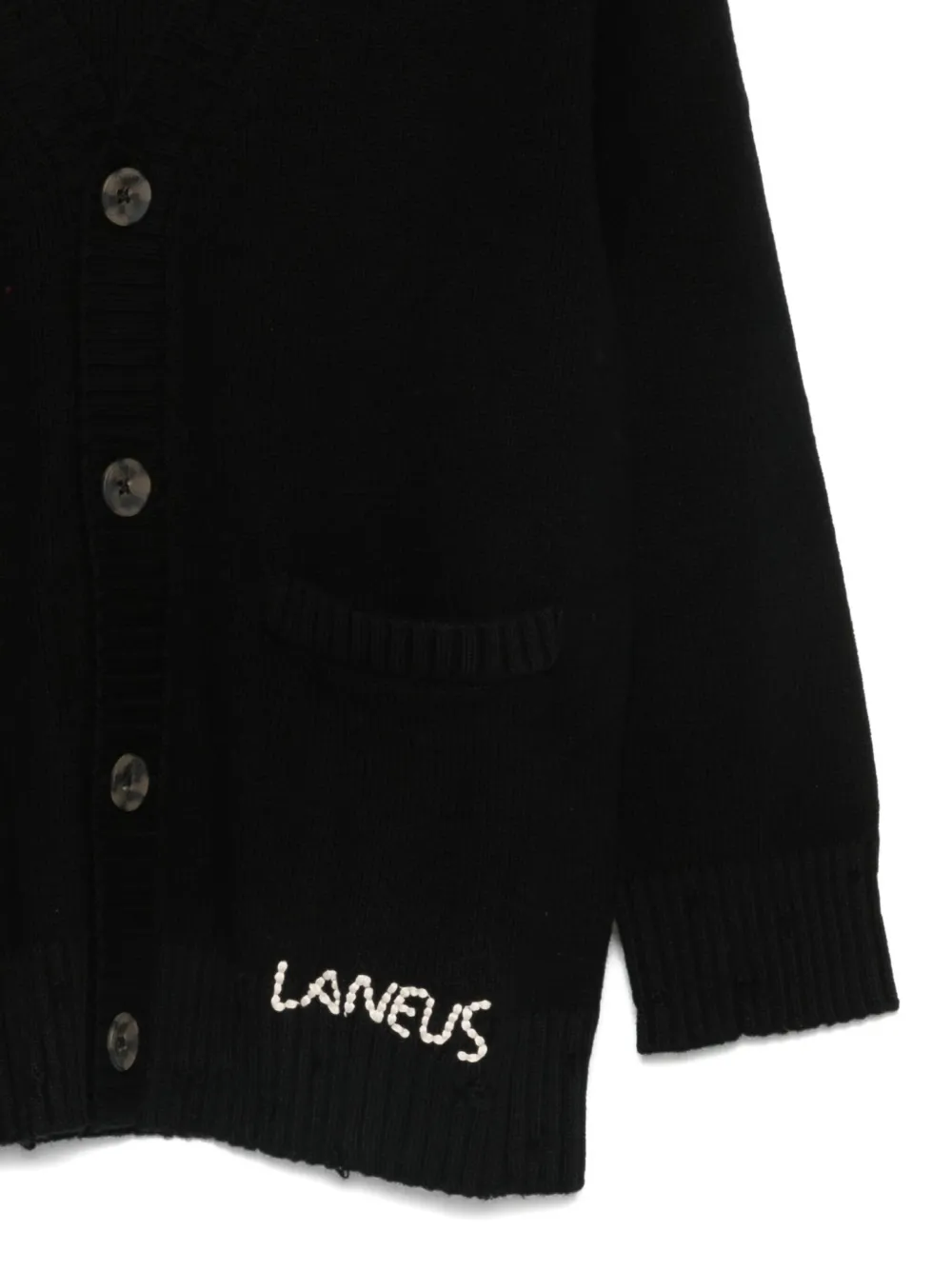 Laneus Vest met V-hals Zwart