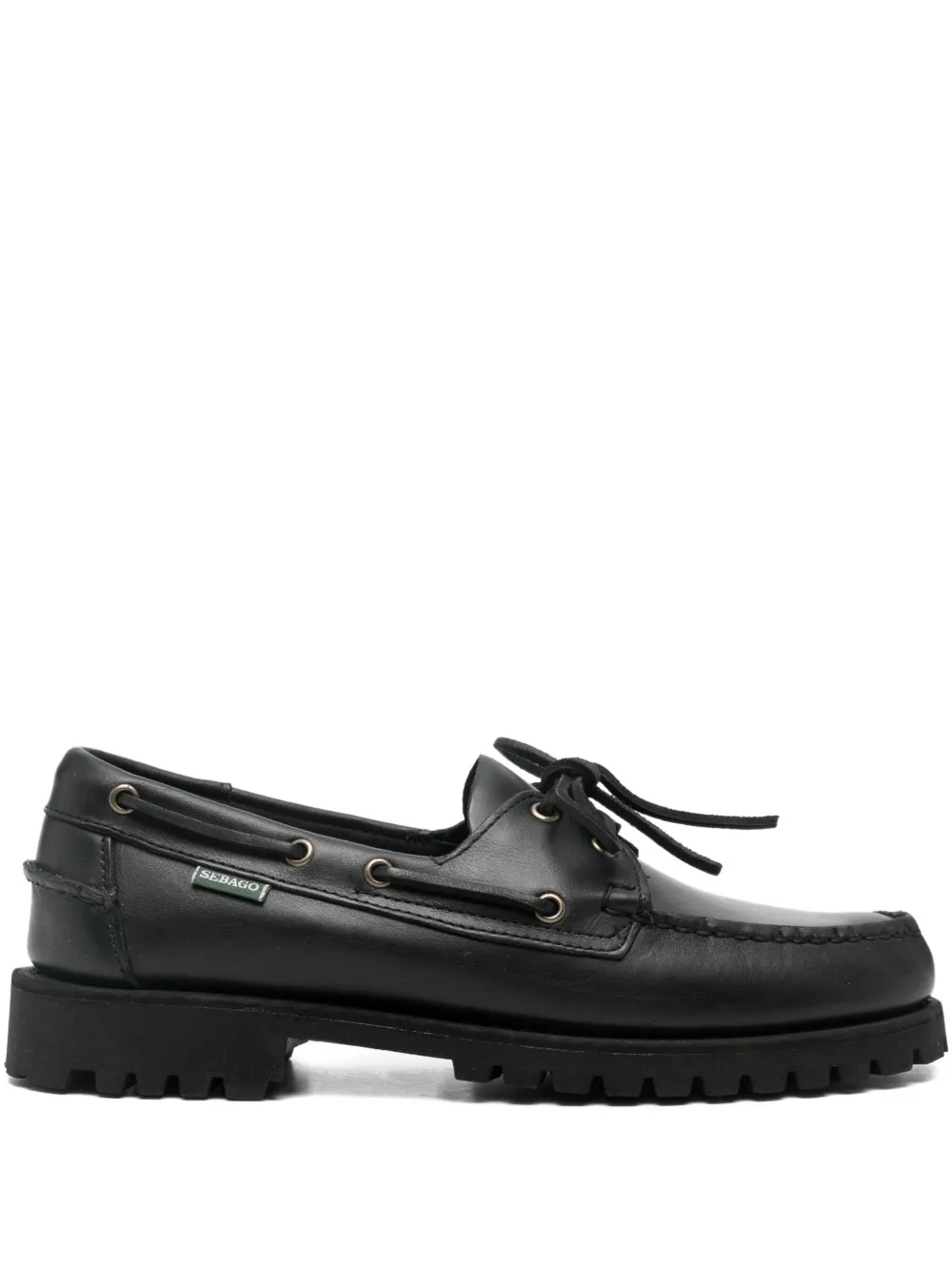 Sebago Brogues With Round Toe And Eyelet Detailing In Black