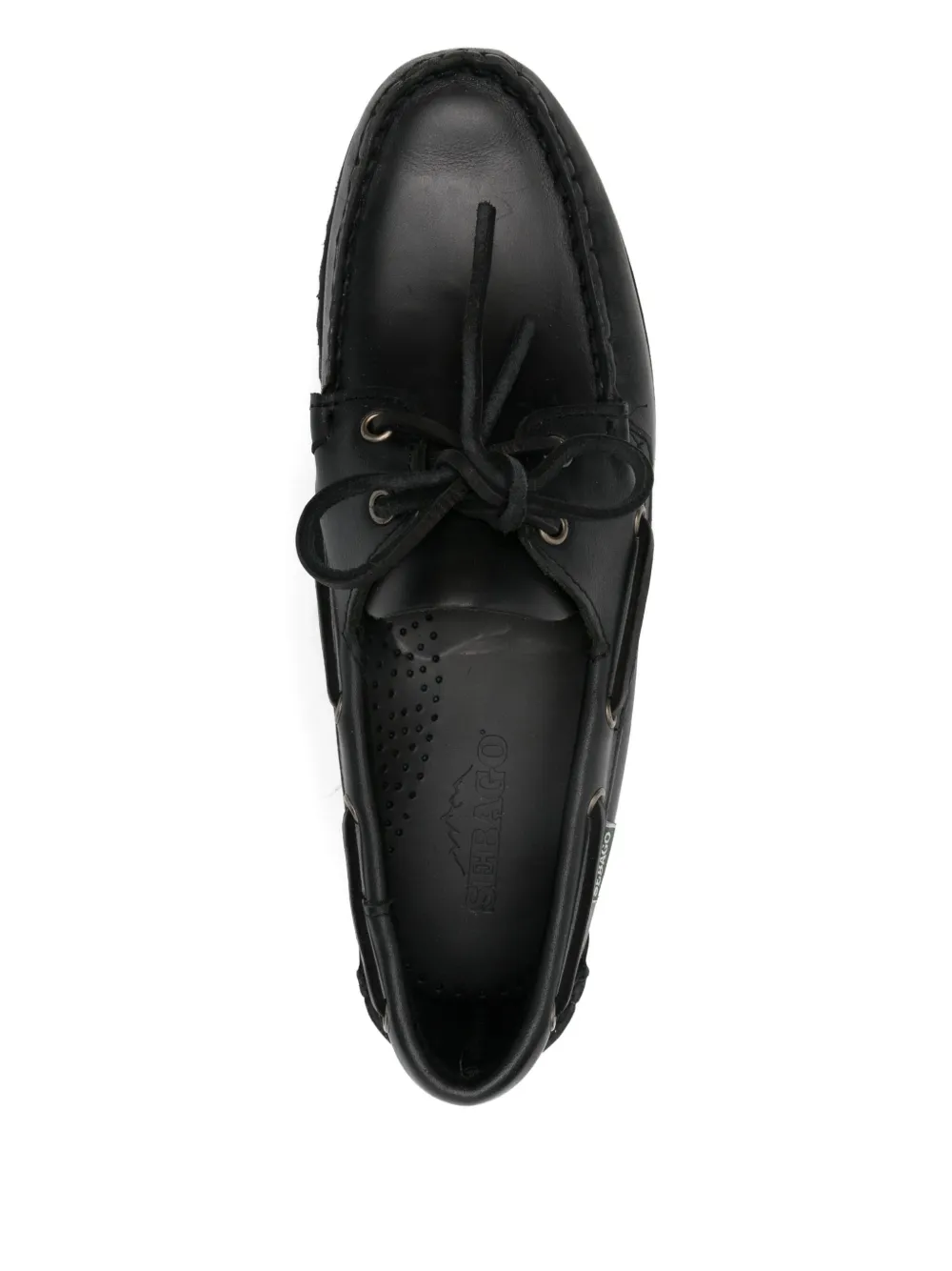 Sebago Brogues With Round Toe And Eyelet Detailing In Black