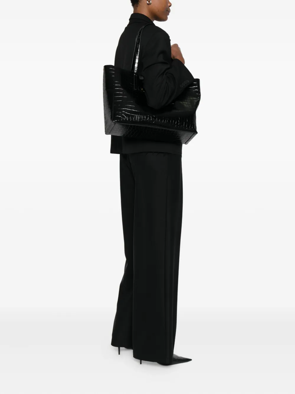 Just Cavalli crocodile-embossed tote bag | Black | Image 1