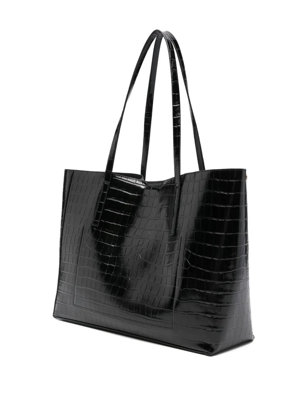 Just Cavalli crocodile-embossed tote bag - Zwart