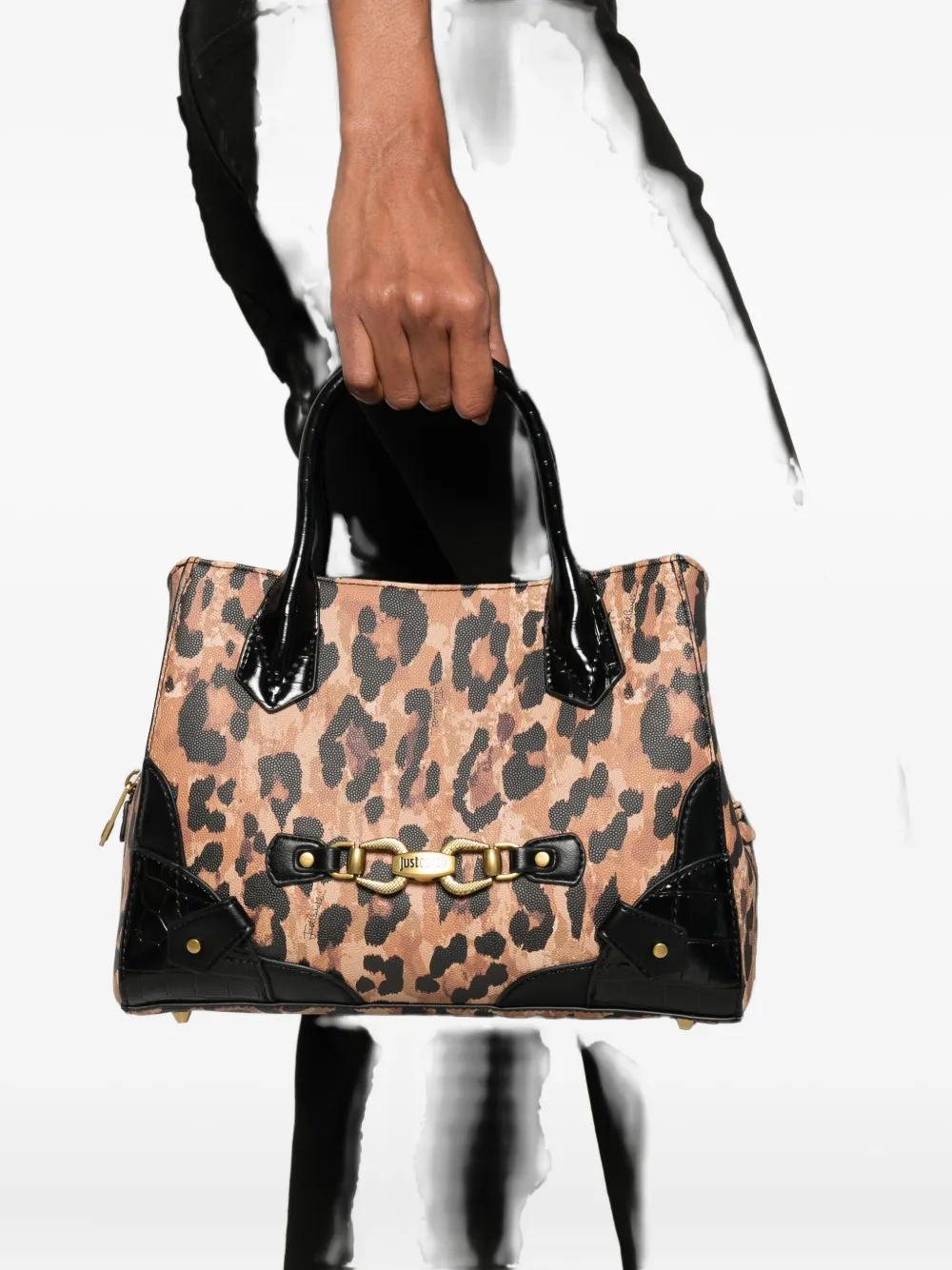 Just Cavalli leopard-print tote bag - Bruin
