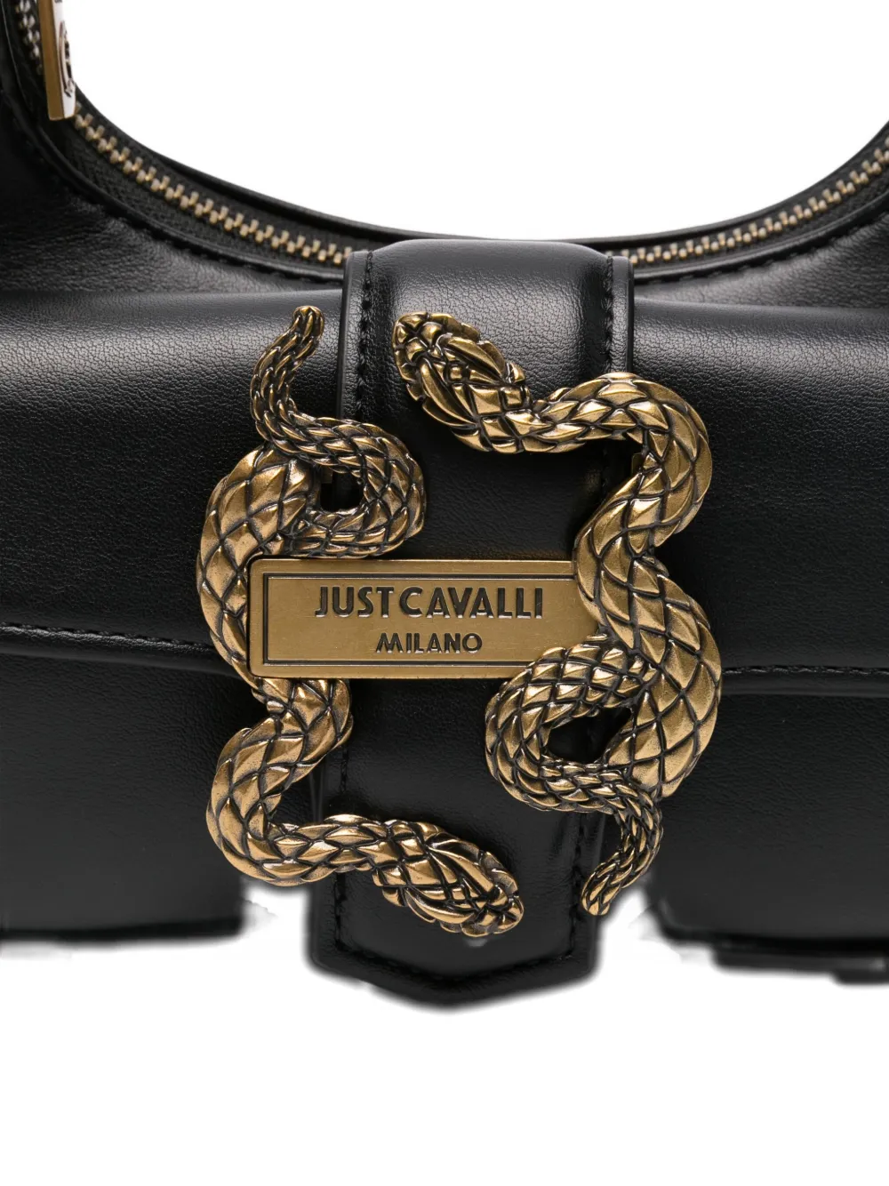 Just Cavalli Iconic Snakes Tote Bag In Black