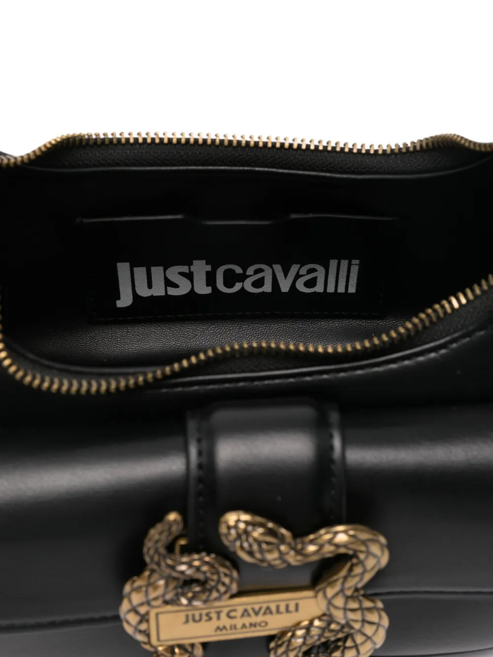 Just Cavalli Iconic Snakes Tote Bag In Black