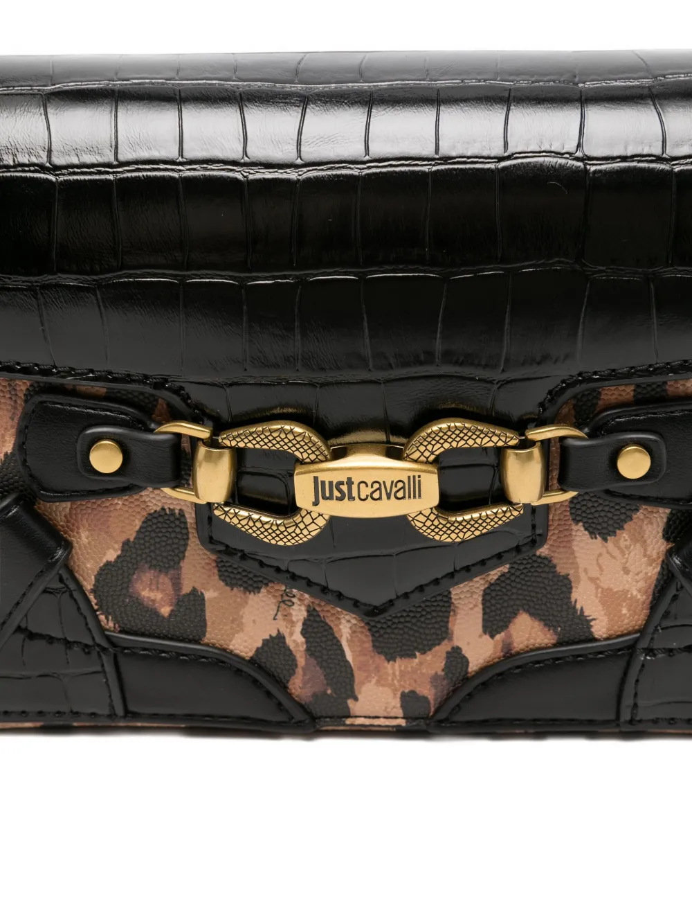 Just Cavalli Leopard-print Tote Bag In Black