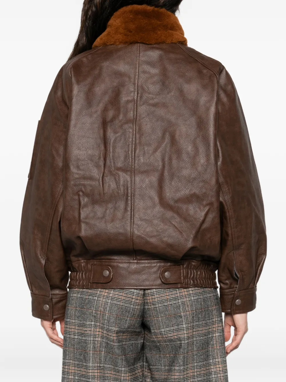 R13 Long-sleeved Leather Jacket In Multi