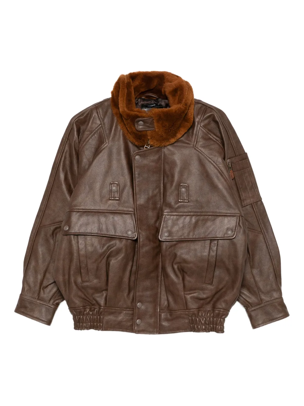 R13 Long-sleeved Leather Jacket In Multi