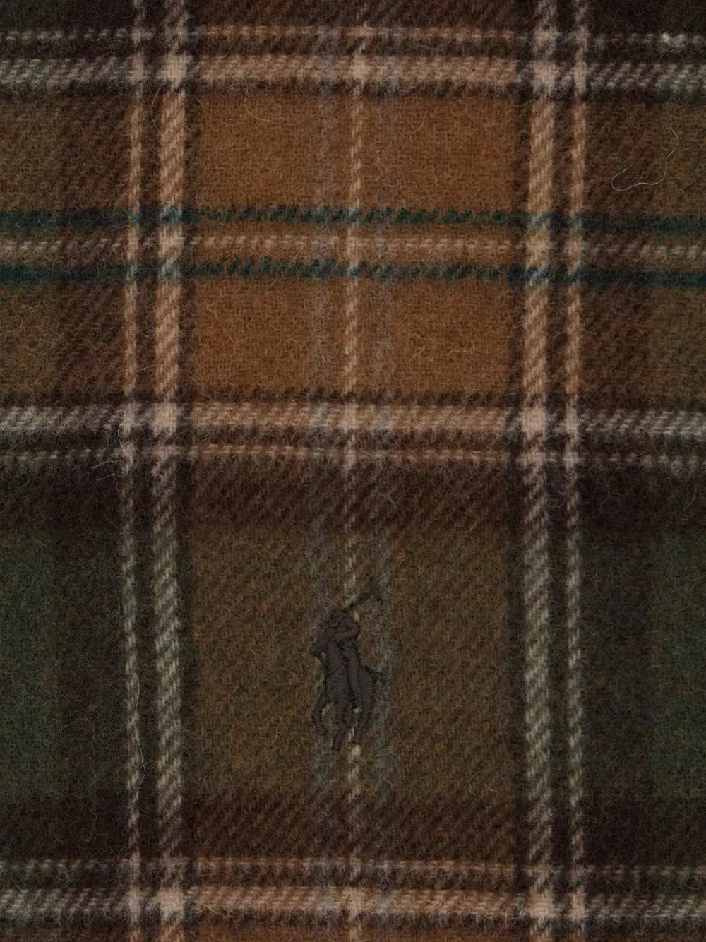 Polo Ralph Lauren Embroidered-logo Check-pattern Scarf In Multi