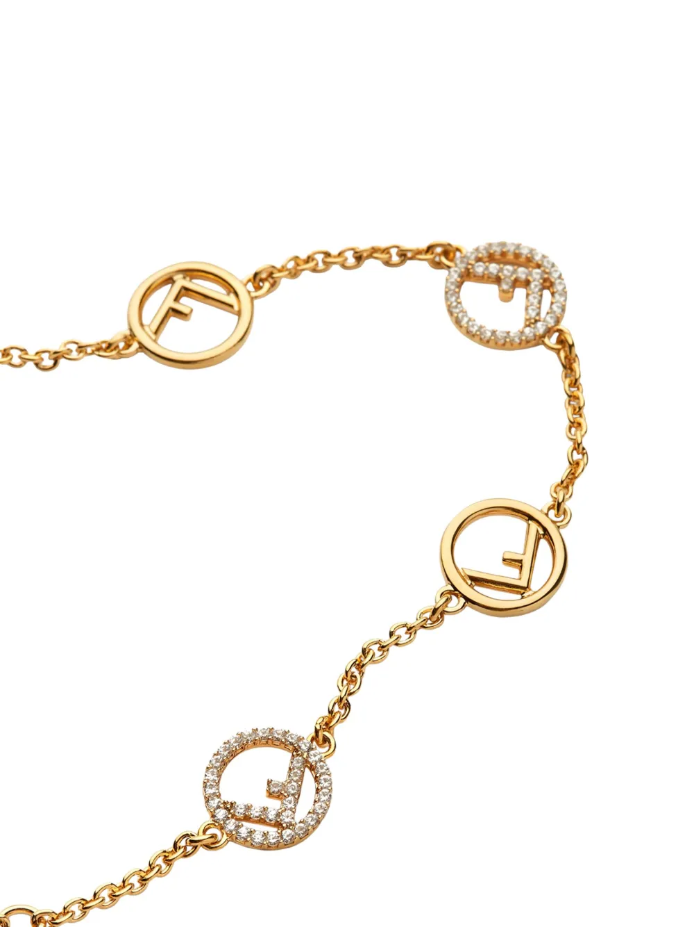 FENDI logo crystal bracelet - Goud