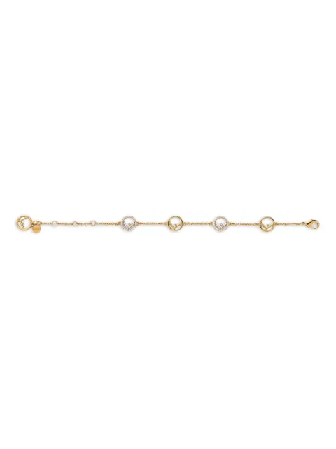 FENDI pulsera con logo y cristales