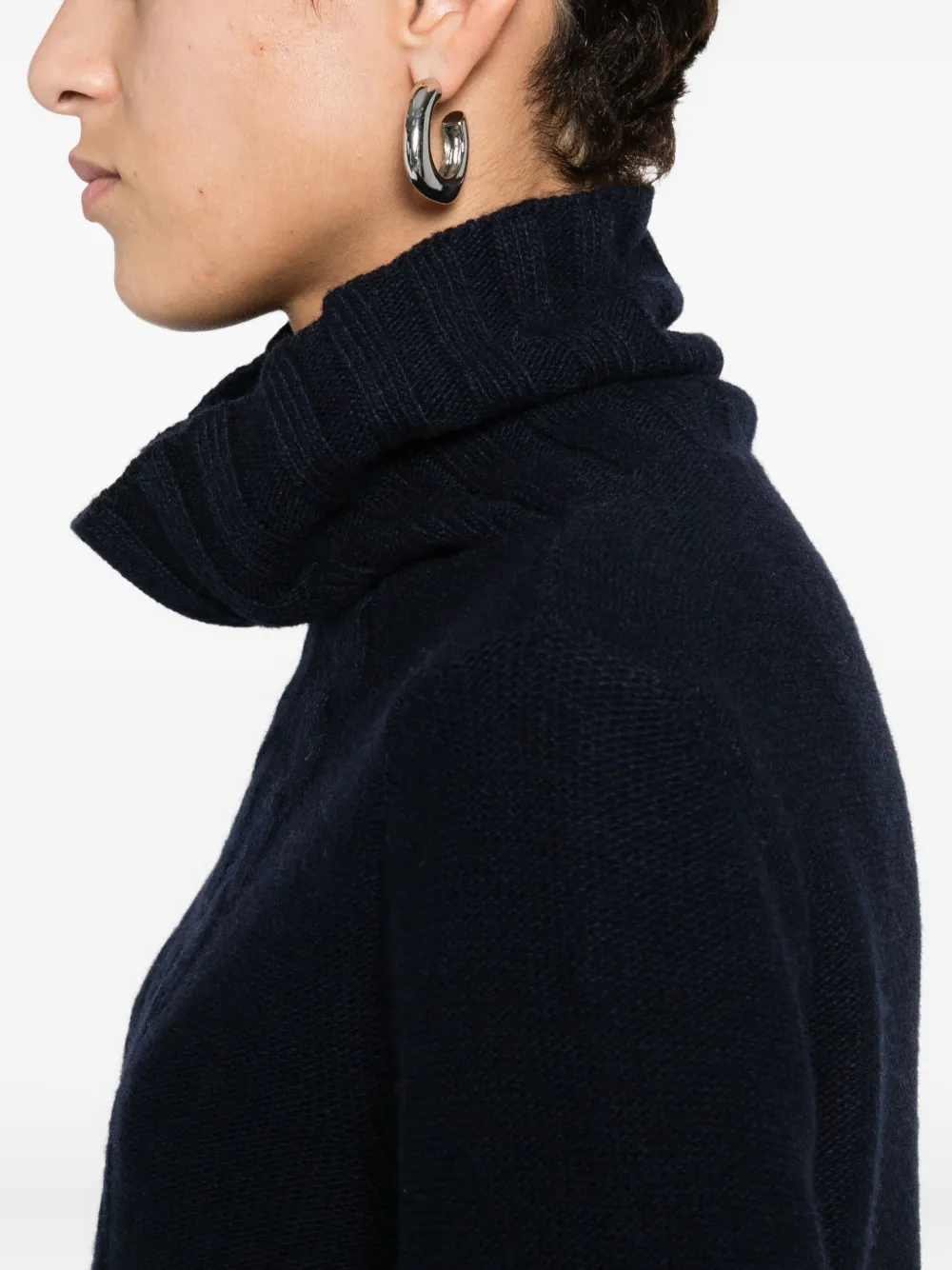 Intrecci Cable-knit Roll-neck Sweater In Black
