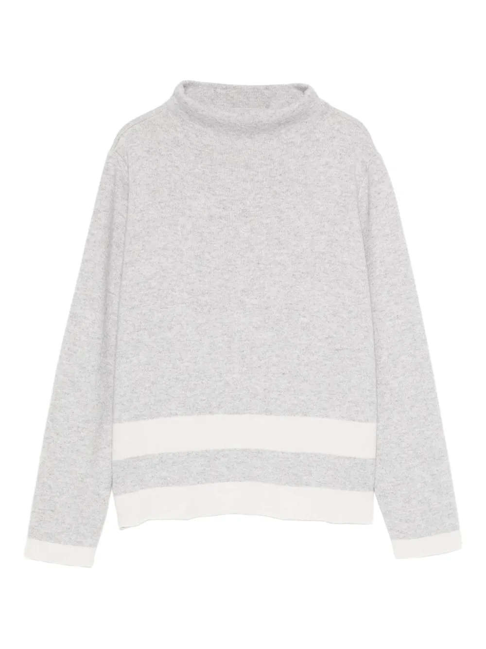 Intrecci striped-detail high-neck sweater - Grau